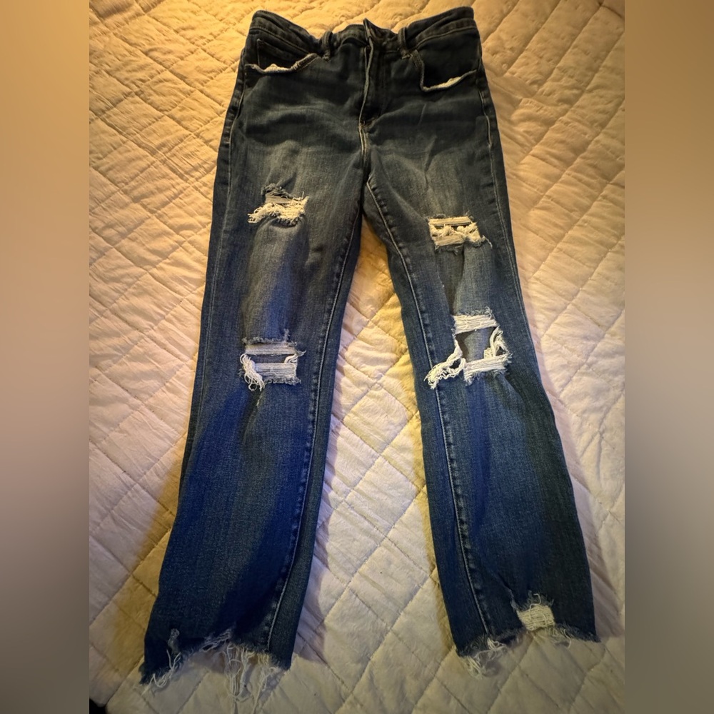 Willow and Root Distressed Blue Jeans for Women